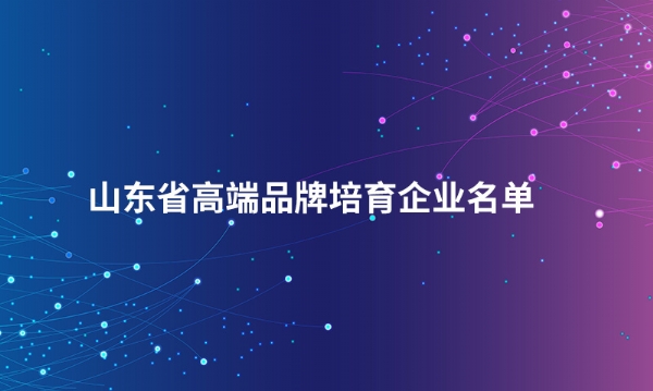 山东江南在线股份有限公司入选“山东省高端品牌培育企业名单”